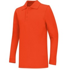 QUEST ORANGE Cotton Blend Youth Long Sleeve Polo